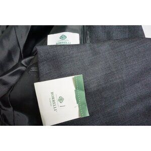 Borrelli Napoli Nerano Gray 100% Wool 2 Pc Suit Jacket Pants Sz 38R BRAND NEW